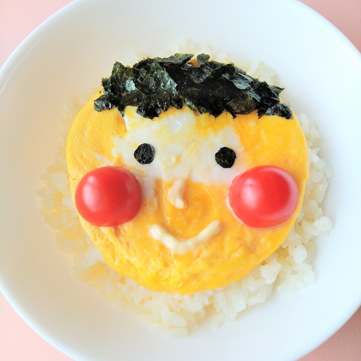 電子レンジで簡単♪マヨネーズと卵の顔丼